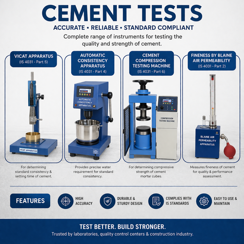 Cement Testing Lab Services – Compressive Strength, Slump & Vicat Analysis Max. 20 Kg Min. 10 Kg